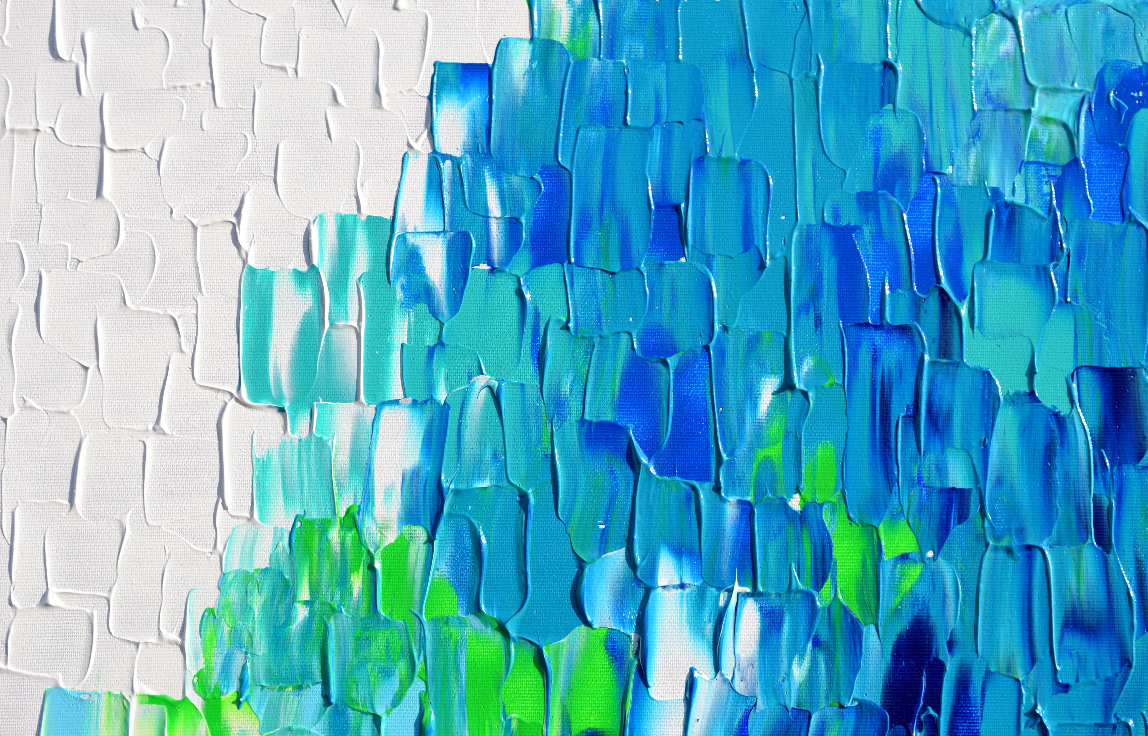 Rilievo blu 14 - Pittura astratta blu di grandi dimensioni in vendita 4