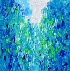 Relieve Azul 14 - Gran cuadro abstracto azul