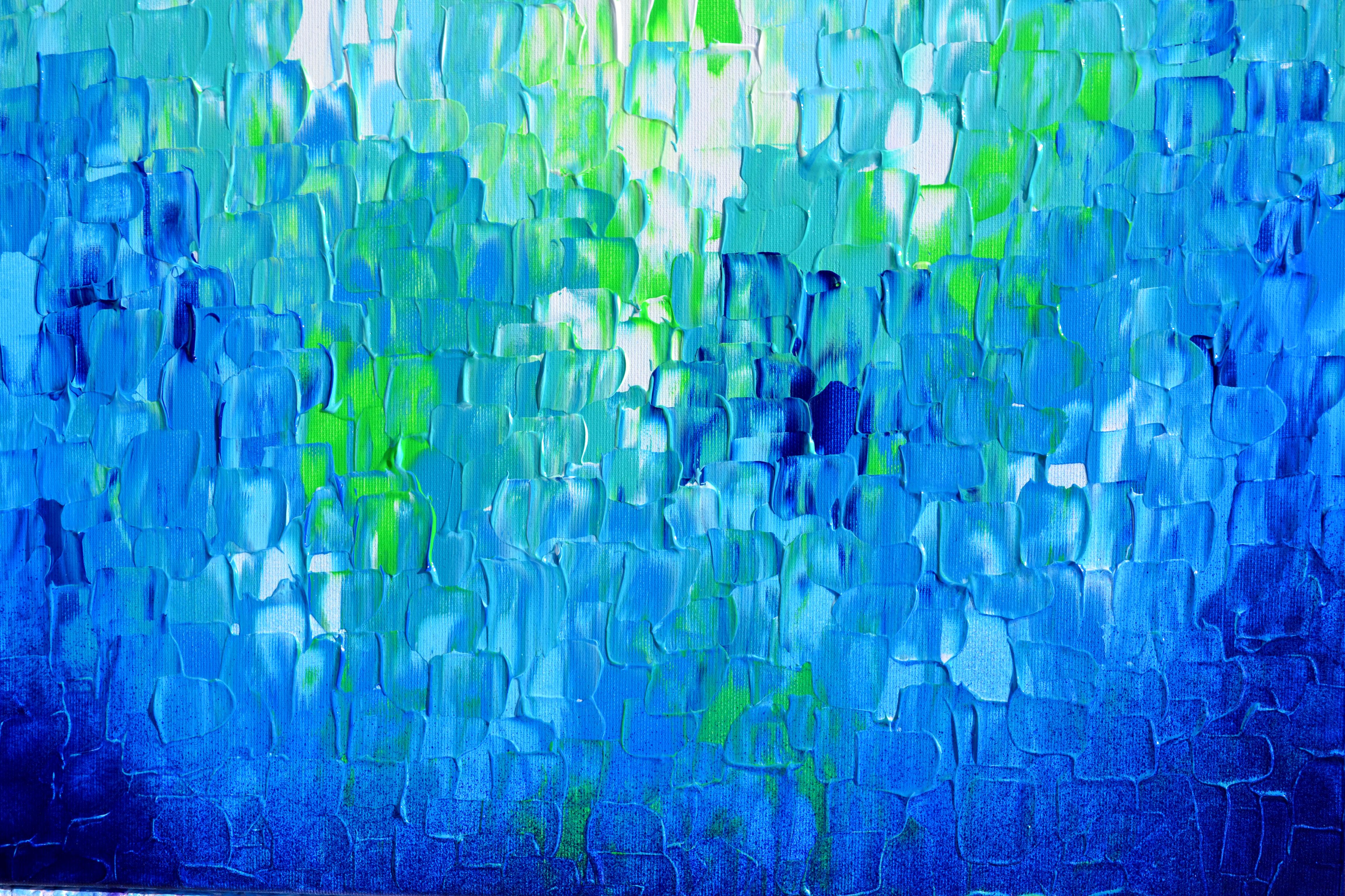Rilievo blu 17 - Pittura astratta blu di grandi dimensioni - Painting Impressionismo di SOOS TIBERIU
