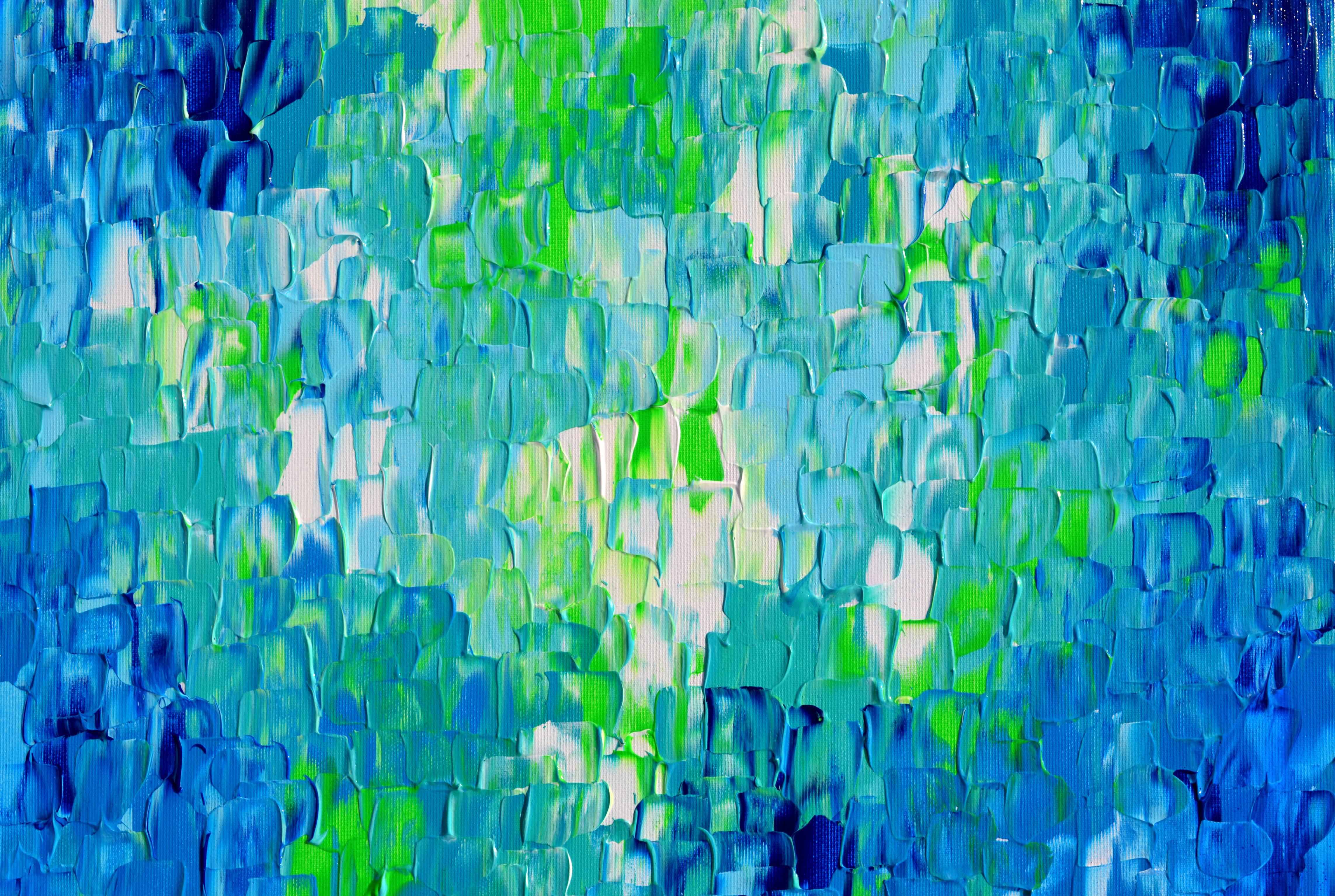 Rilievo blu 17 - Pittura astratta blu di grandi dimensioni - Interior Painting Blu di SOOS TIBERIU