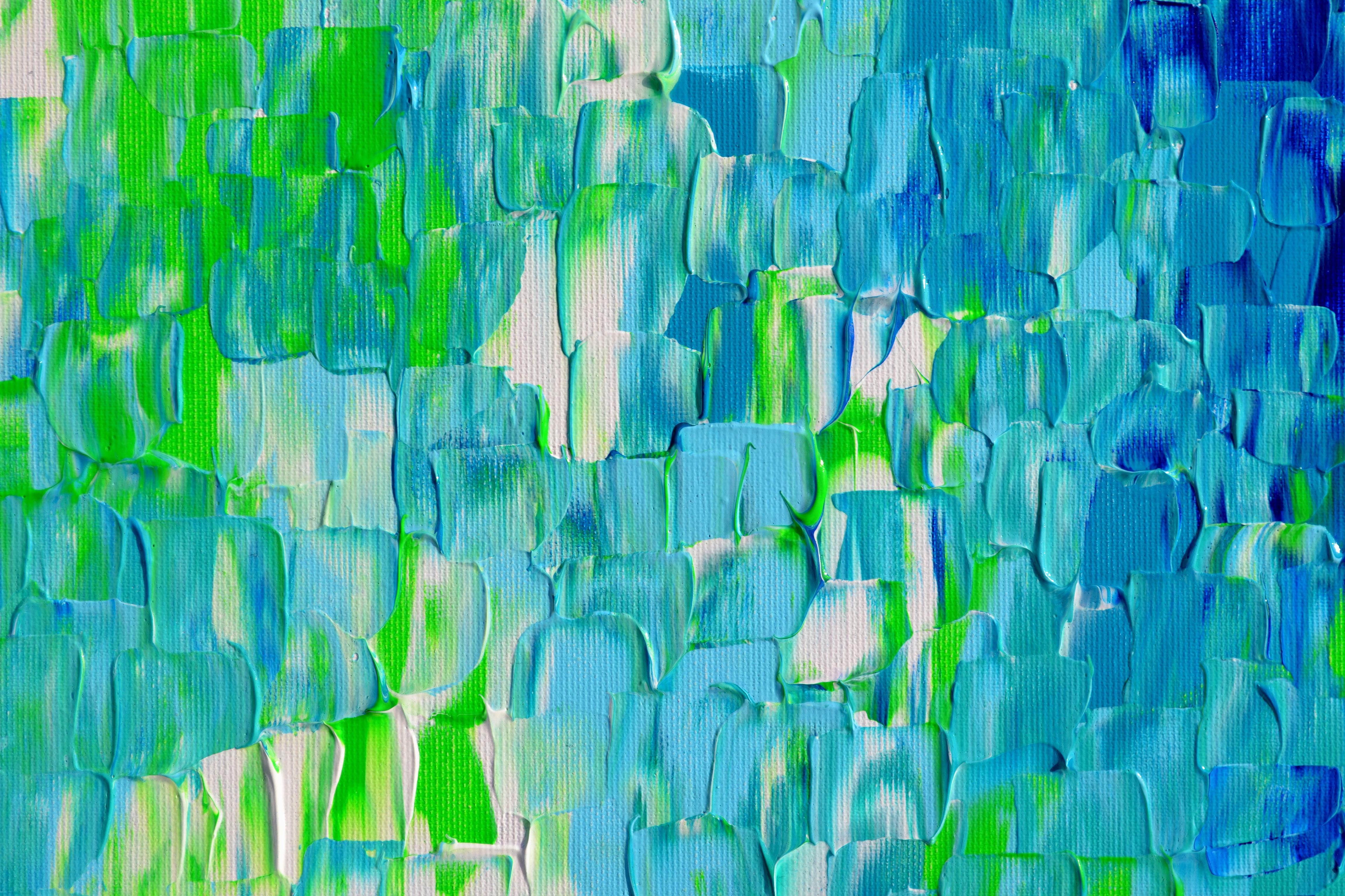 Rilievo blu 17 - Pittura astratta blu di grandi dimensioni in vendita 3