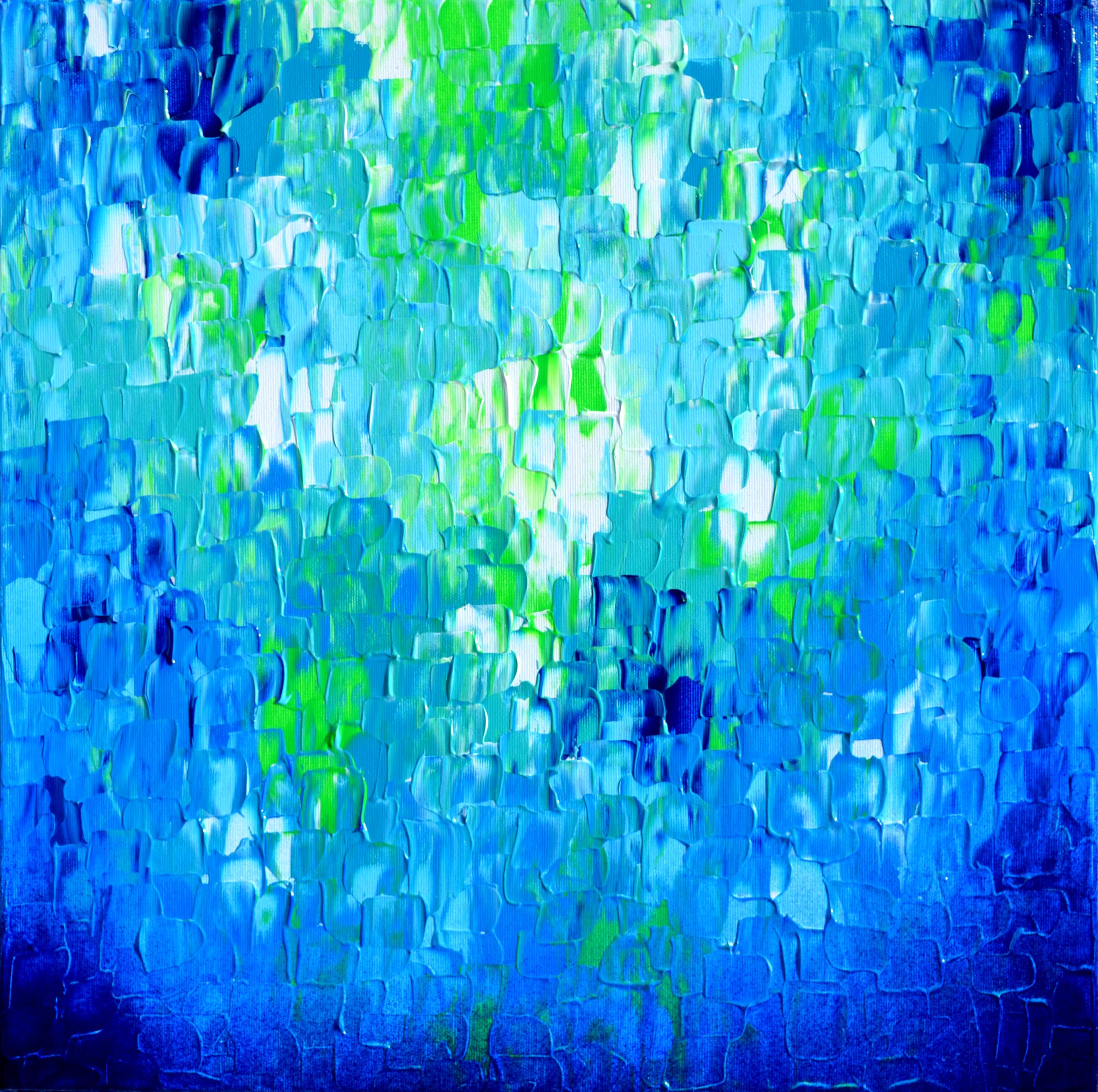 Interior Painting di SOOS TIBERIU - Rilievo blu 17 - Pittura astratta blu di grandi dimensioni