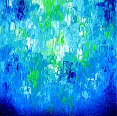 Relieve Azul 17 - Gran cuadro abstracto azul