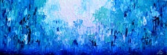 Relieve Azul 21 - Gran Relieve Abstracto Azul Cuchillo Paleta Pintura Textura Océano