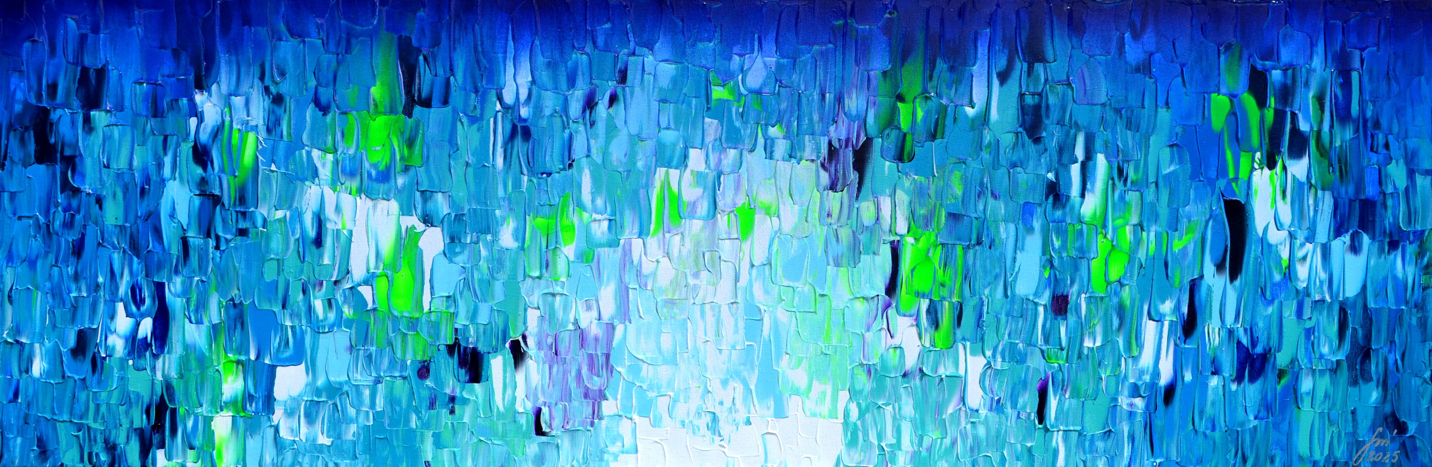 Relief Blue 22 - Large Blue Abstract Relief Pallet Knife Ocean Texture Painting