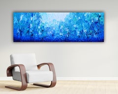 Relief Blue 24 - Large Blue Abstract Relief Pallet Knife Ocean Texture Painting