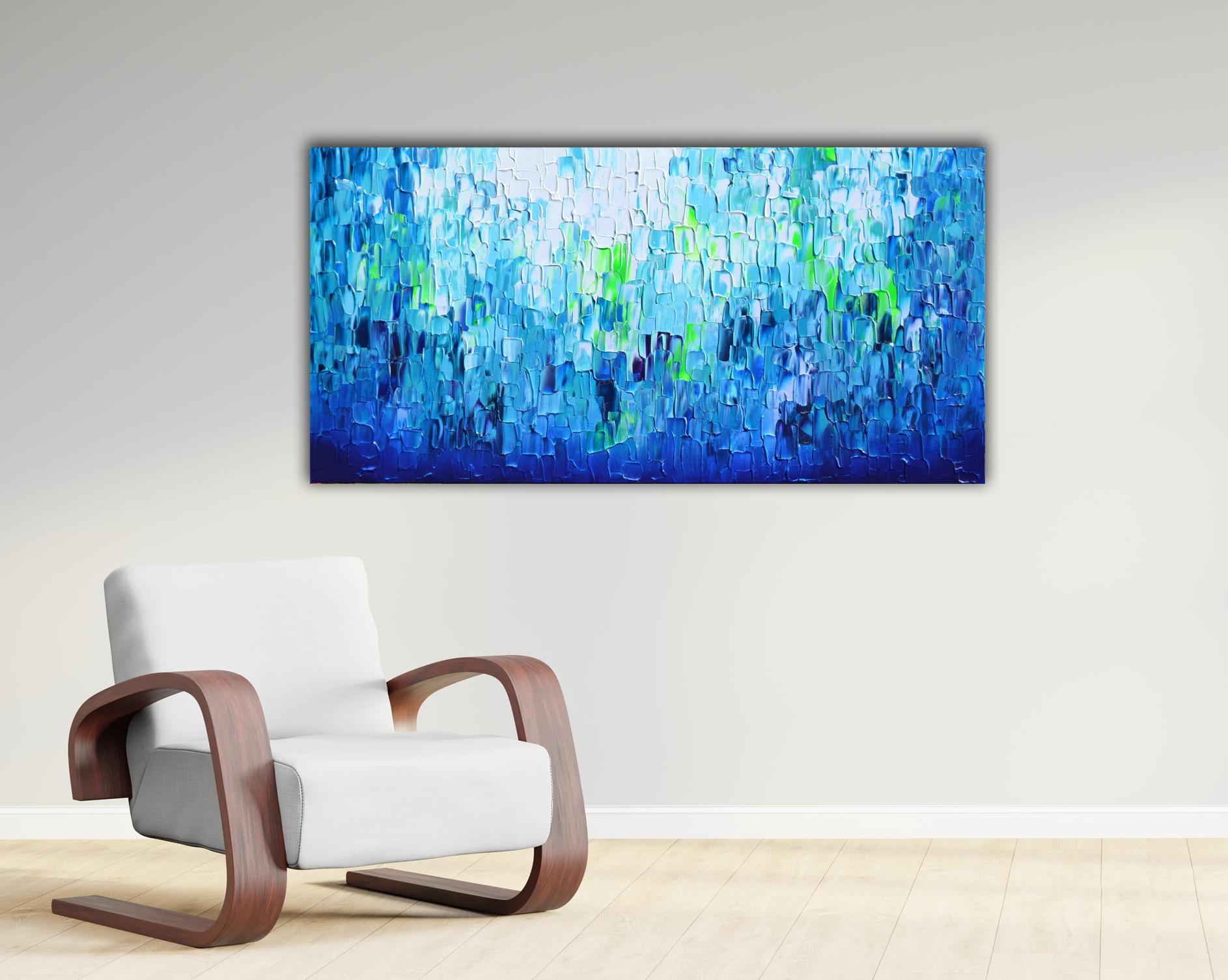 READY TO HANG with the edges painted! Original abstract painting
The technique: stretched heavy canvas on wooden reinforced chassis and professional acrylic pigments layered by pallet knife. At the end it was covered with a glossy coat of varnish,