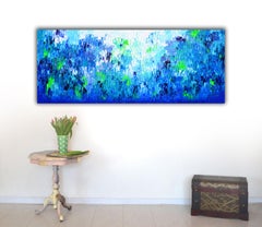 Relief Blue 27 - Large Blue Abstract Relief Pallet Knife Ocean Texture Painting