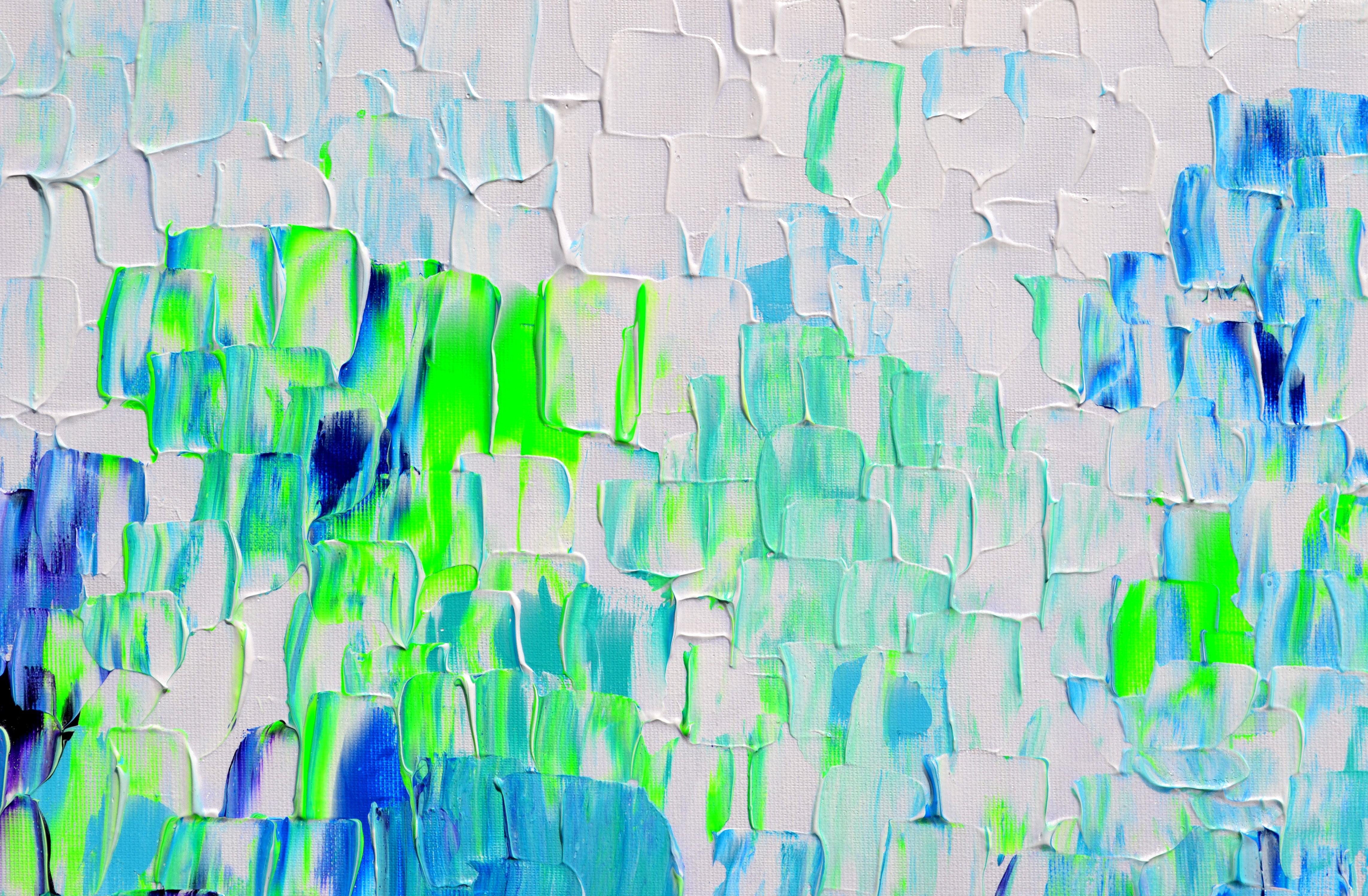 Relief Blue 27 - Large Blue Abstract Relief Pallet Knife Ocean Texture Painting For Sale 1