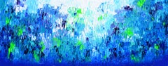 Relief Blue 27 - Large Blue Abstract Relief Pallet Knife Ocean Texture Painting
