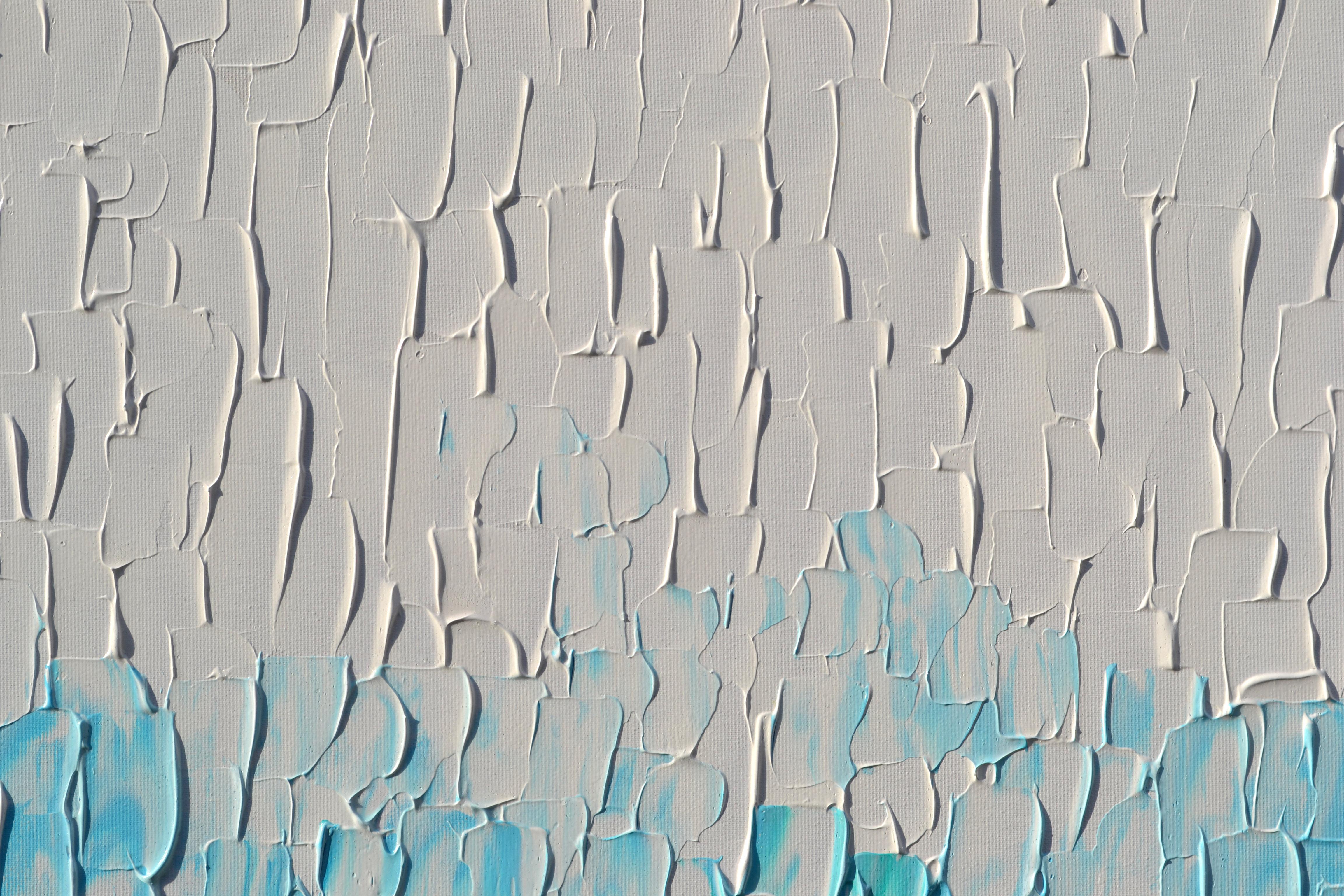 Relief Blue 28 - Large Blue Abstract Relief Pallet Knife Ocean Texture Painting im Angebot 4