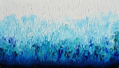Relief Blue 28 - Large Blue Abstract Relief Pallet Knife Ocean Texture Painting