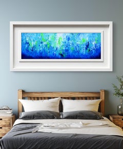 Relief Blue 32 - Large Blue Abstract Relief Pallet Knife Ocean Texture Painting