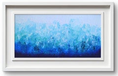 Relief Blau 33 - Großes blaues abstraktes Relief Pallet-Messer Ozean Textur Gemälde