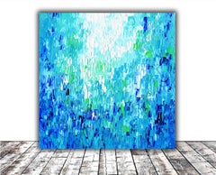 Relief Relief Blue 11 - Large Blue Abstract Relief Pallet Knife Texture Painting