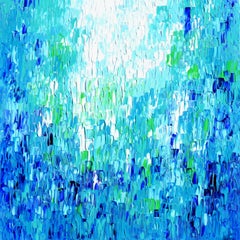 Relief Relief Blue 11 - Large Blue Abstract Relief Pallet Knife Texture Painting