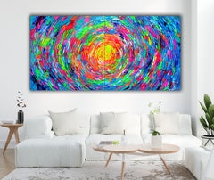 Rounded Gypsy Skirt 3 - Grand relief coloré Pallet Knife Abstract Painting