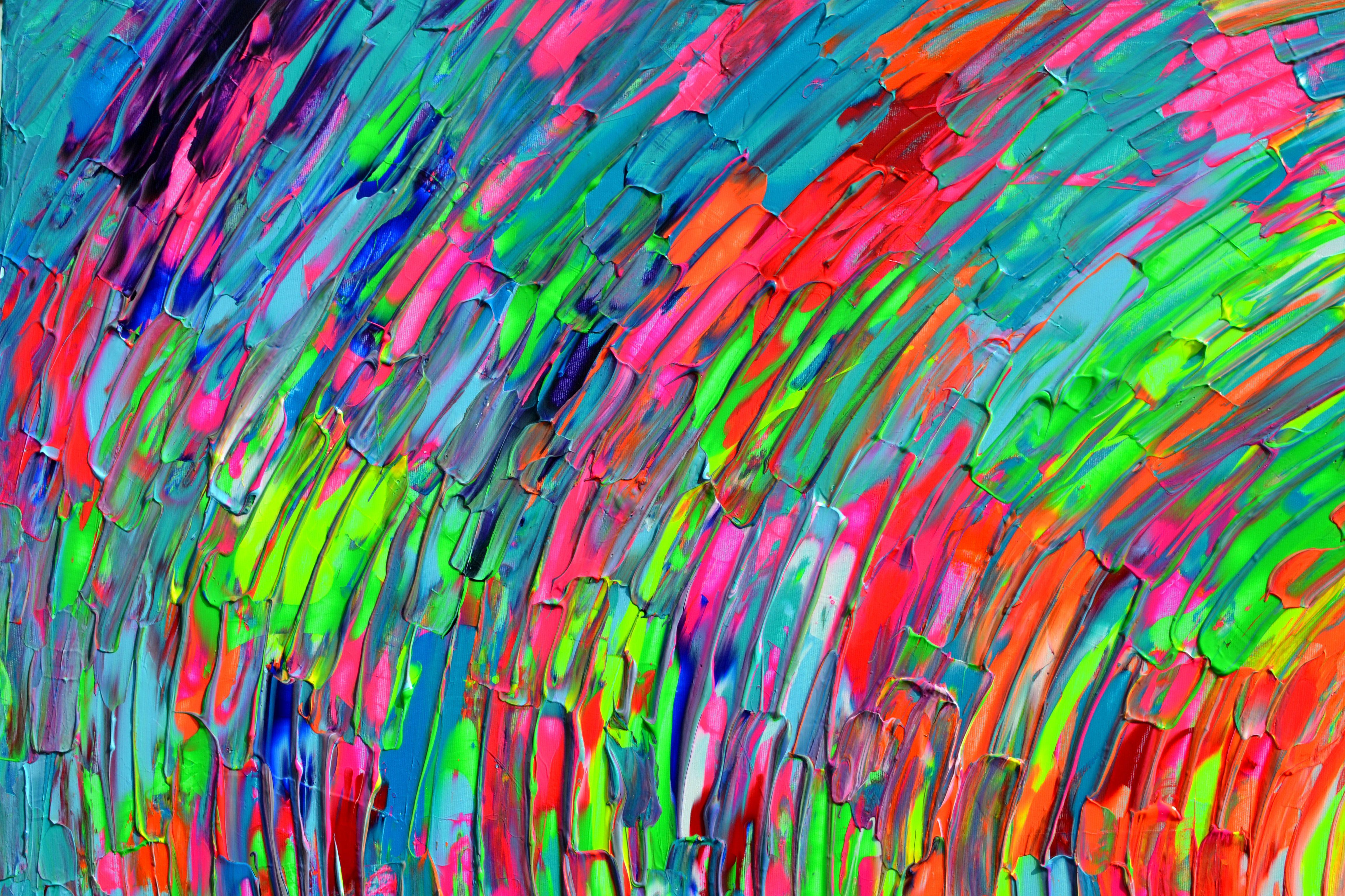 Jupe gitane arrondie 3, peinture, acrylique sur toile - Abstrait Painting par SOOS TIBERIU