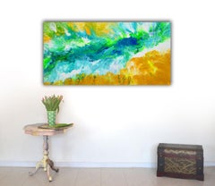 Seashore Seascape Acrylic Painting, Abstract Style, Signed, 2010+