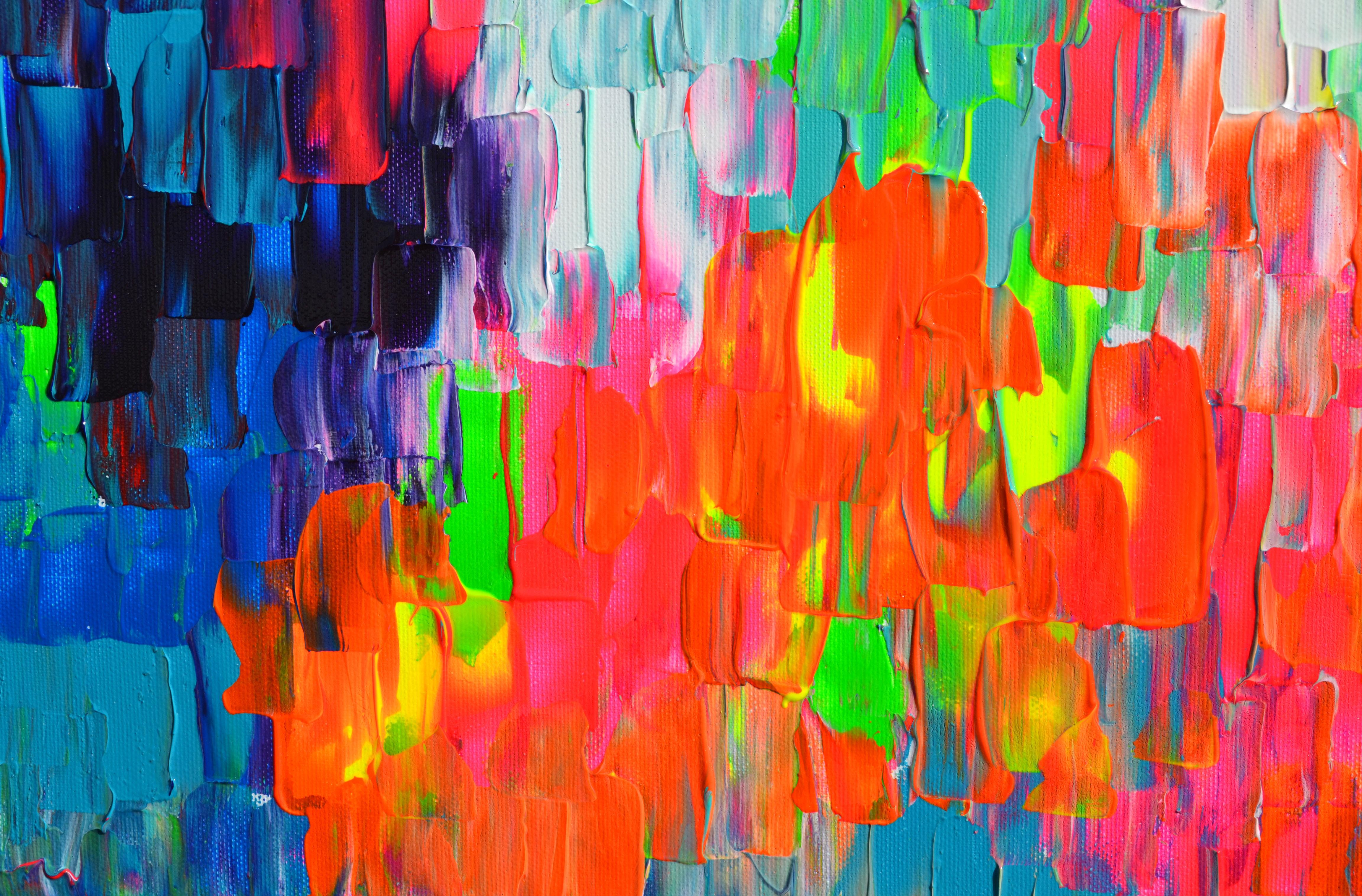 Small Gypsy Girl 19 - Colorful Abstract Painting For Sale 4