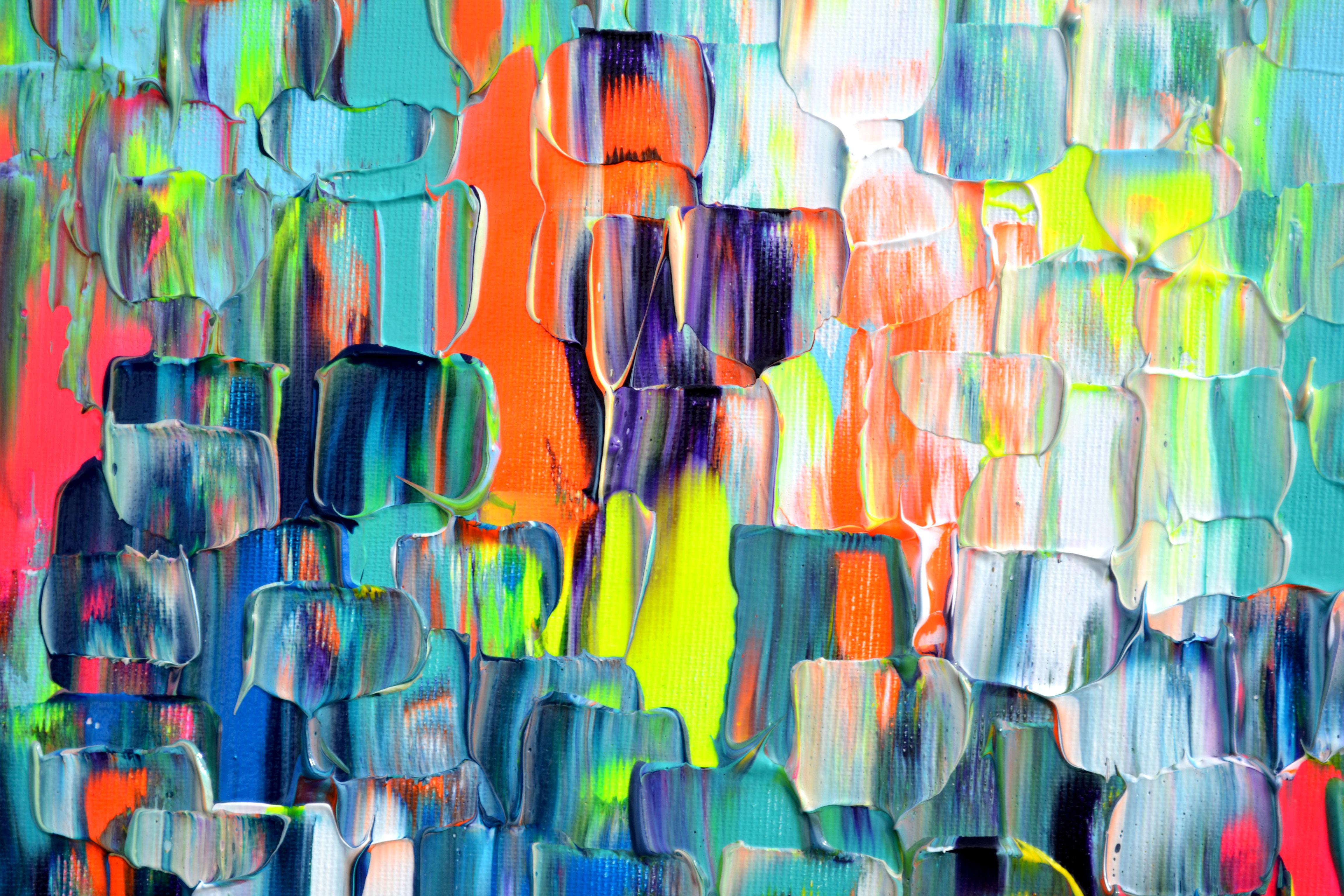Small Gypsy Girl 21 - Colorful Abstract Painting For Sale 3
