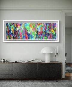 Small Gypsy Girl in Amsterdam 5 Colorful Relief Palette Knife Abstract Painting