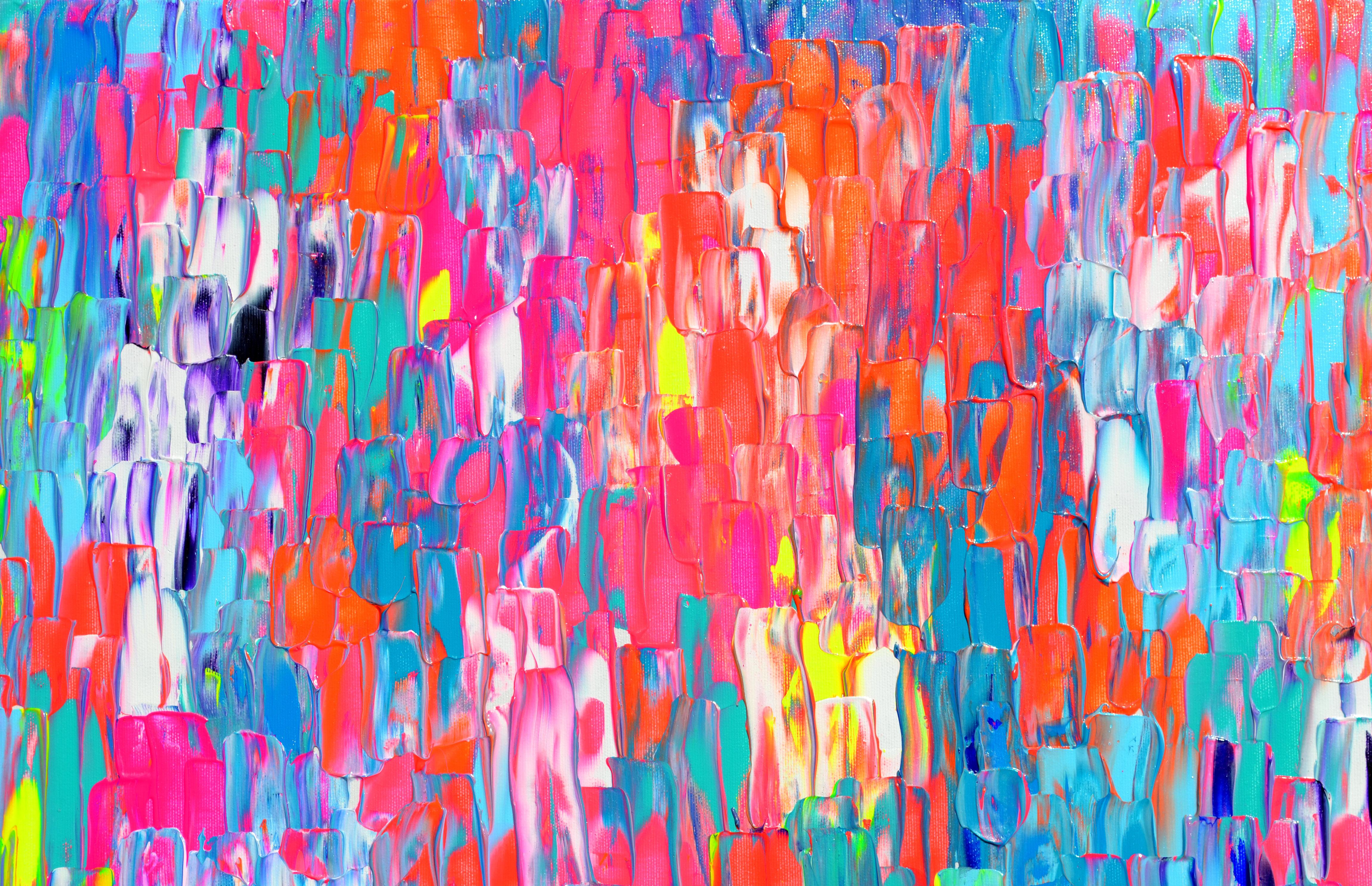 Small Gypsy Girl in Amsterdam - Colorful Abstract Painting For Sale 1