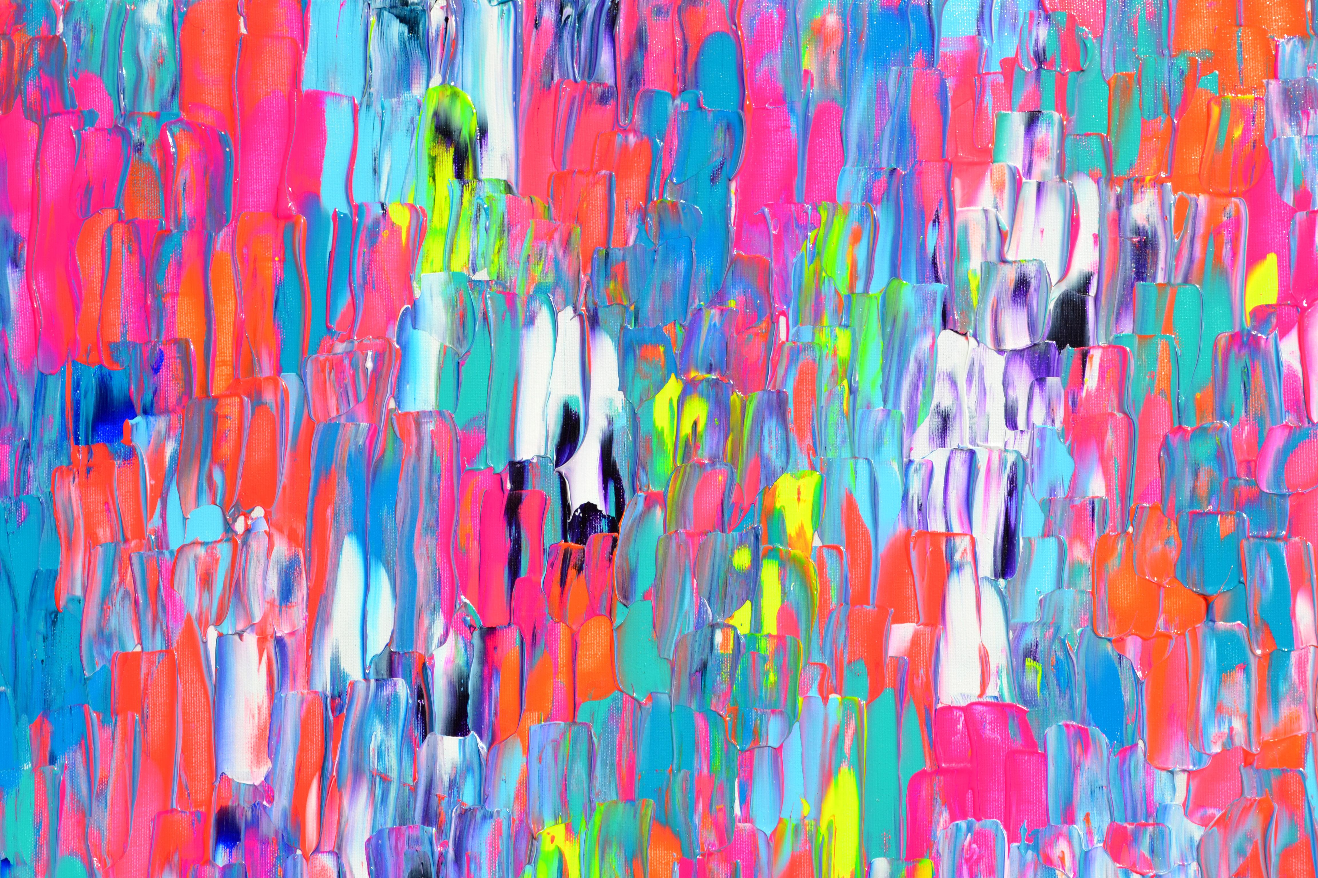 Small Gypsy Girl in Amsterdam - Colorful Abstract Painting For Sale 2