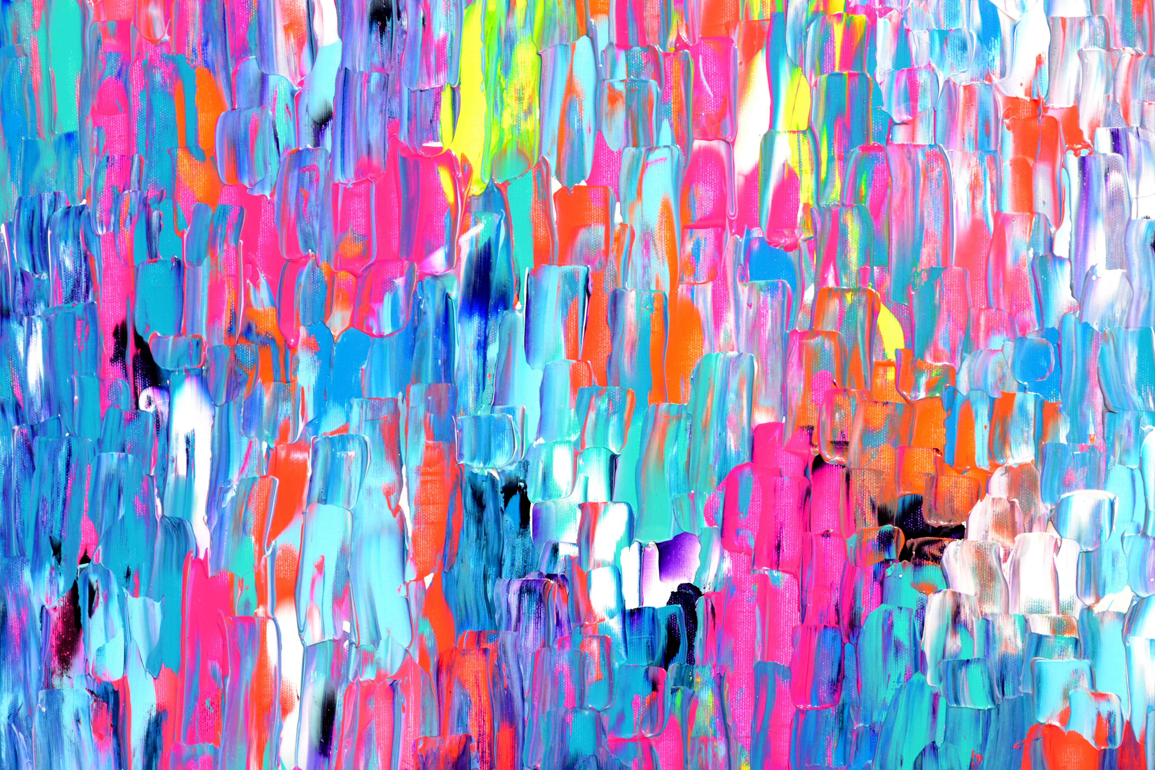 Small Gypsy Girl in Amsterdam - Colorful Abstract Painting For Sale 3