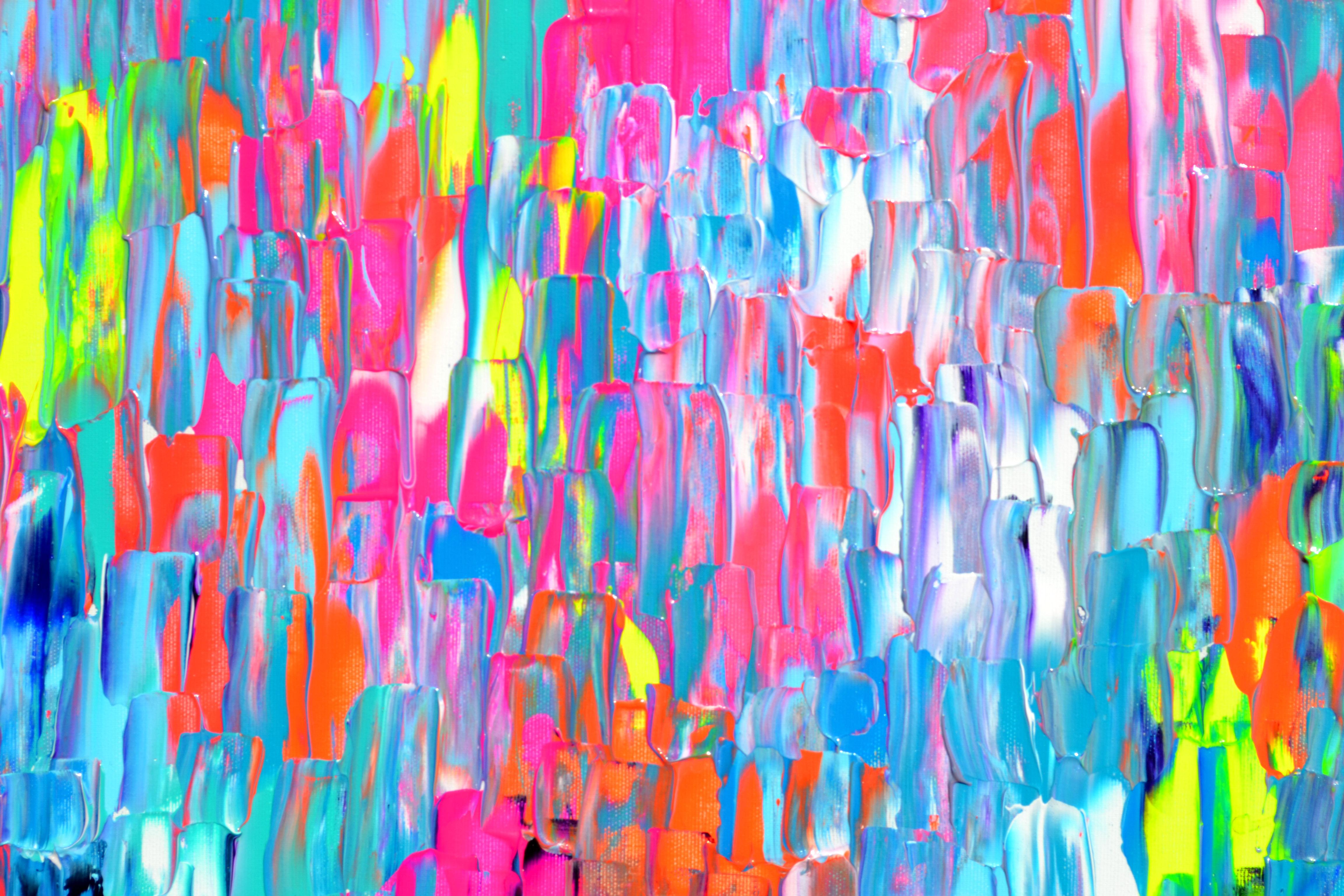 Small Gypsy Girl in Amsterdam - Colorful Abstract Painting For Sale 4