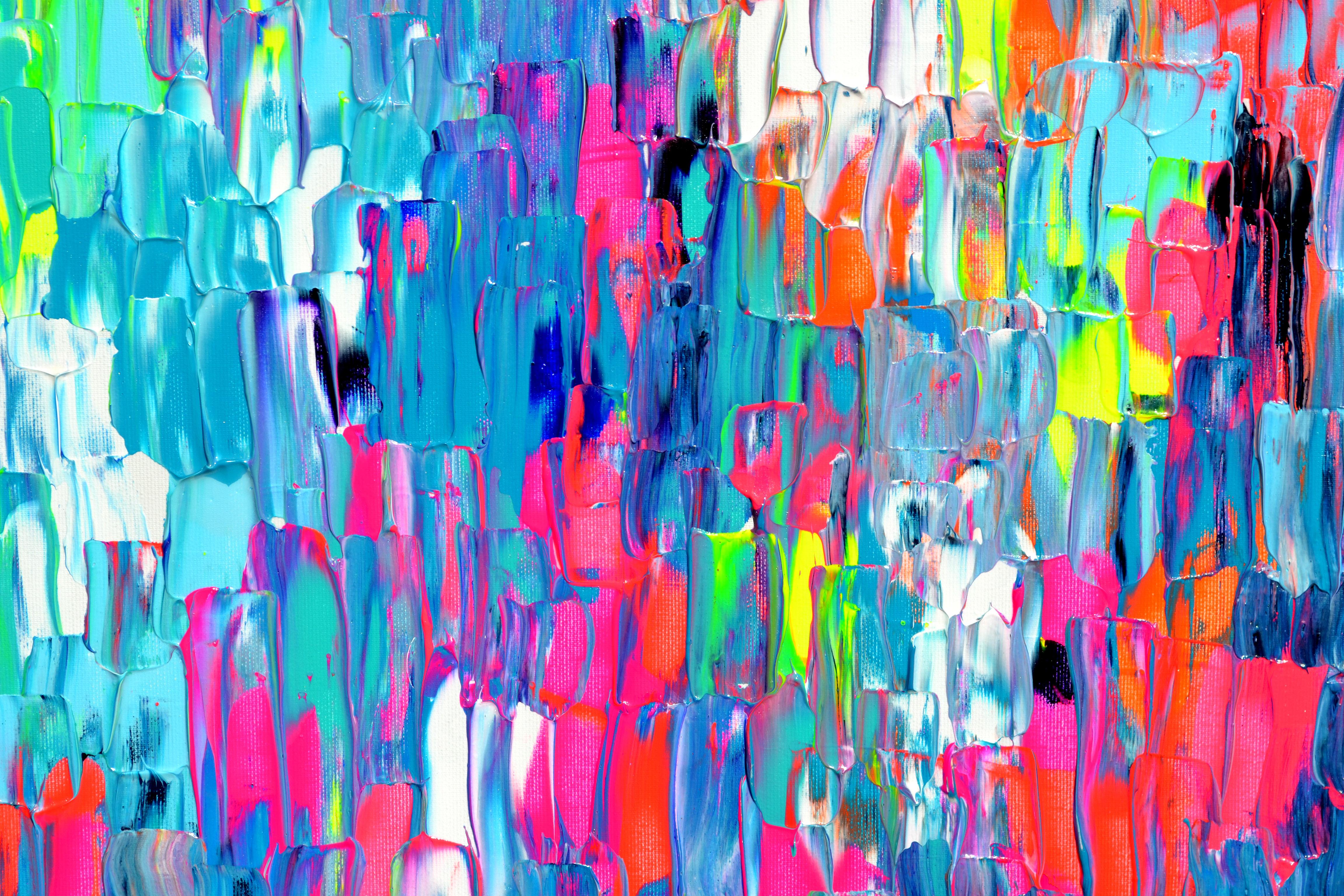 Small Gypsy Girl in Amsterdam - Colorful Abstract Painting For Sale 5