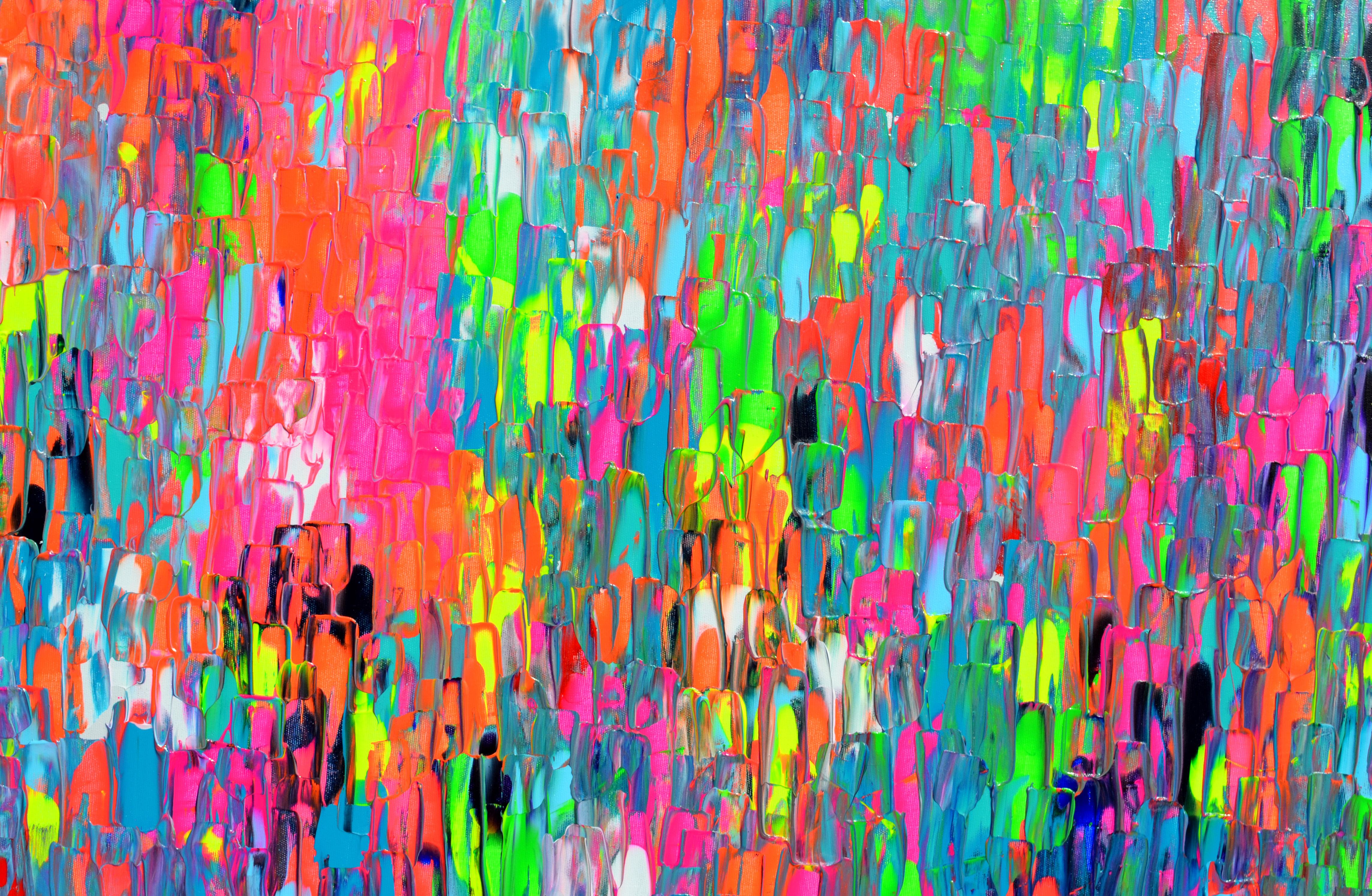 Piccola zingara ad Amsterdam - Quadro astratto colorato di grandi dimensioni - Painting Astratto di SOOS TIBERIU