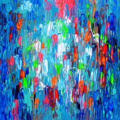 Spectrum 2 - Großes Pallet-Messer Texturiertes, farbenfrohes, abstraktes Gemälde