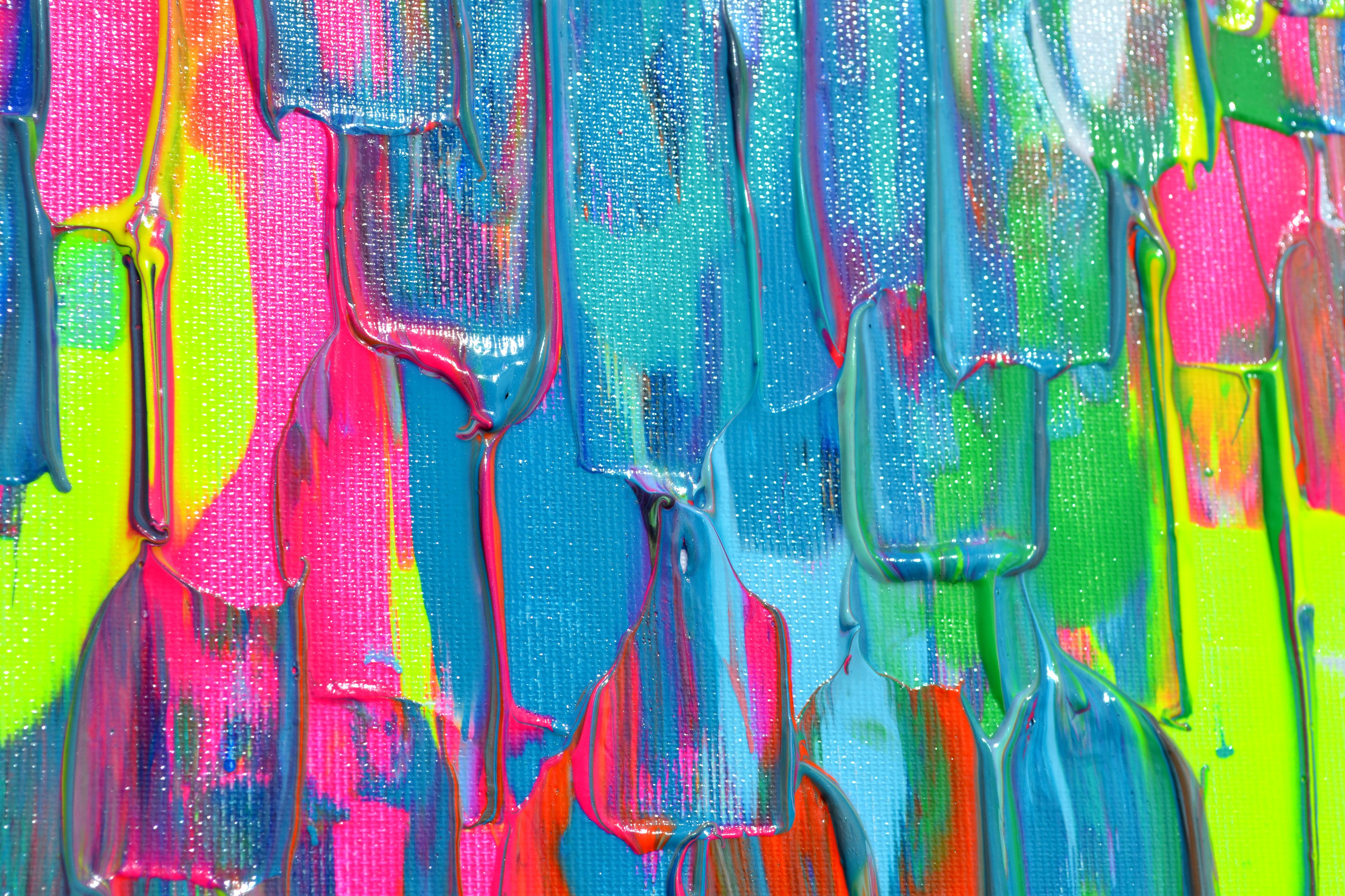 Spectrum 3 - Large Pallet Knife Textured Colorful Abstract Painting 10