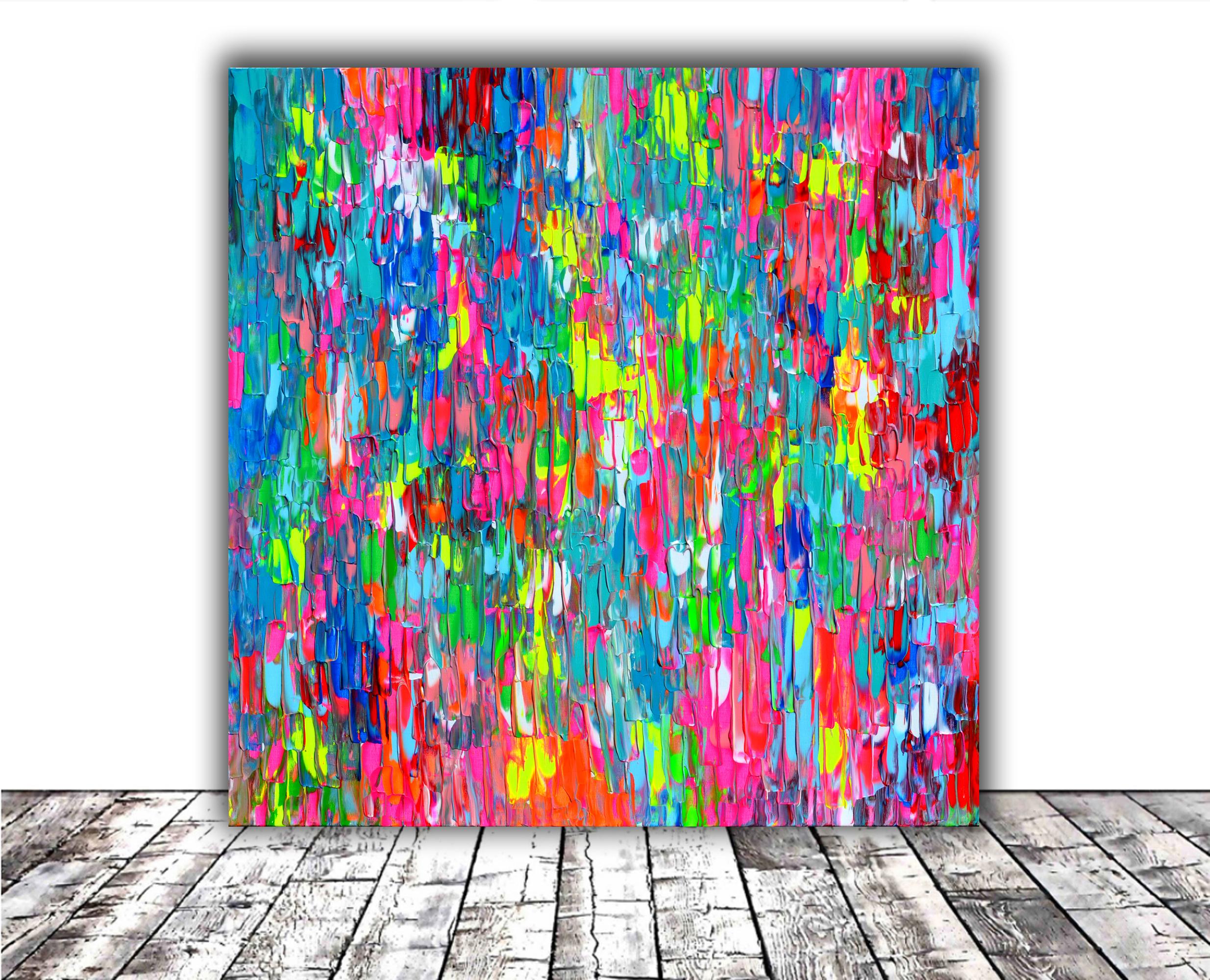 Spectrum 3 - Large Pallet Knife Textured Colorful Abstract Painting For Sale 1