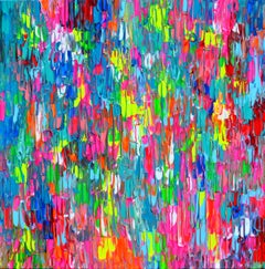 Spectrum 3 - Großes Pallet-Messer Texturiertes, farbenfrohes, abstraktes Gemälde