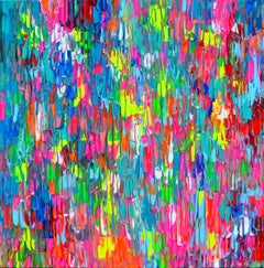 Espectro 3 - Pintura abstracta colorida con textura de cuchillo de paleta grande