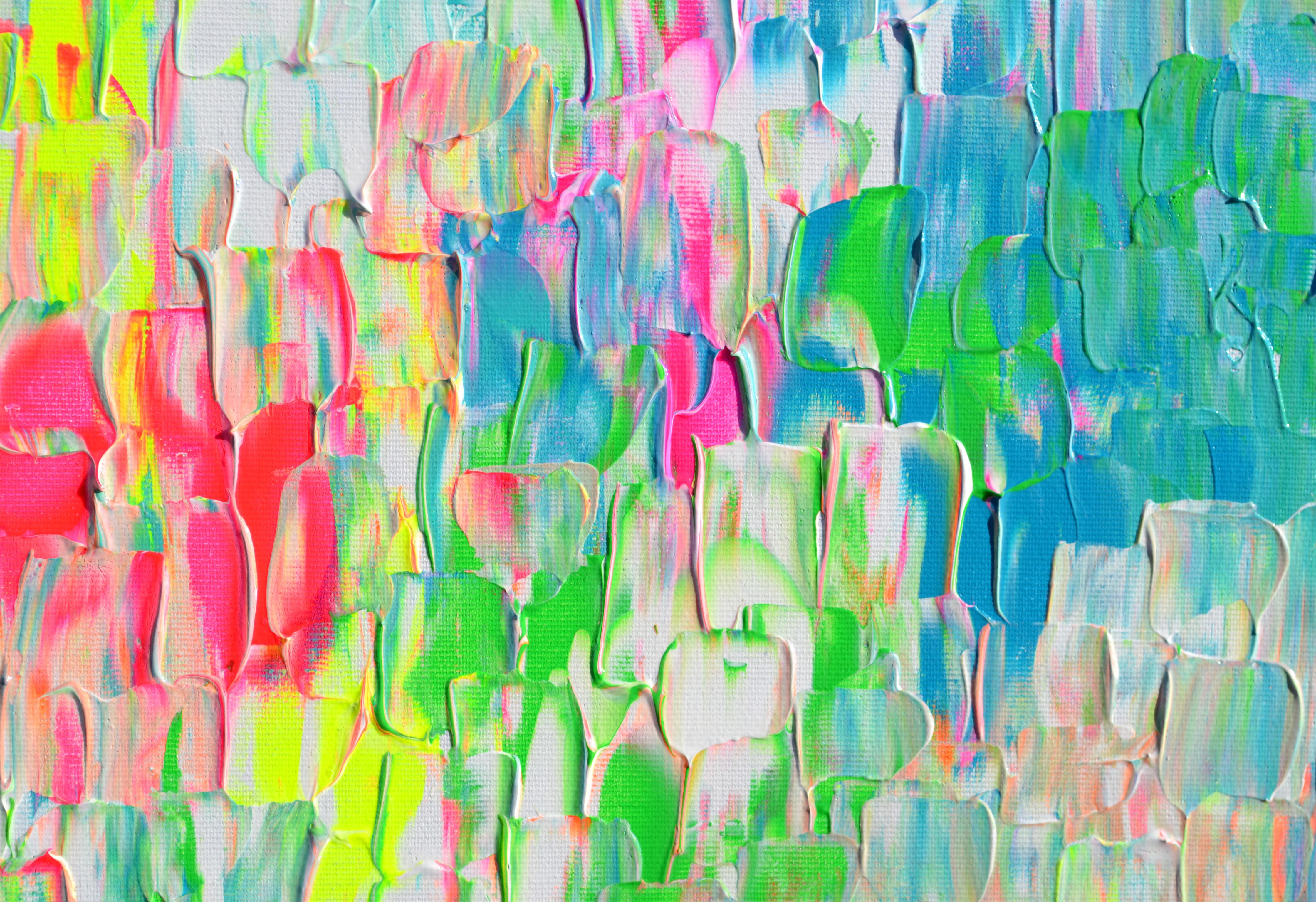 Tranquil 23 XL 80x80x2 cm Big Colorful Painting, Large Vivid Abstract Painting For Sale 7