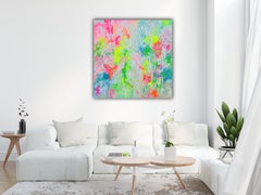 Tranquillo 23 XL 80x80x2 cm Grande dipinto a colori, grande quadro astratto vivace