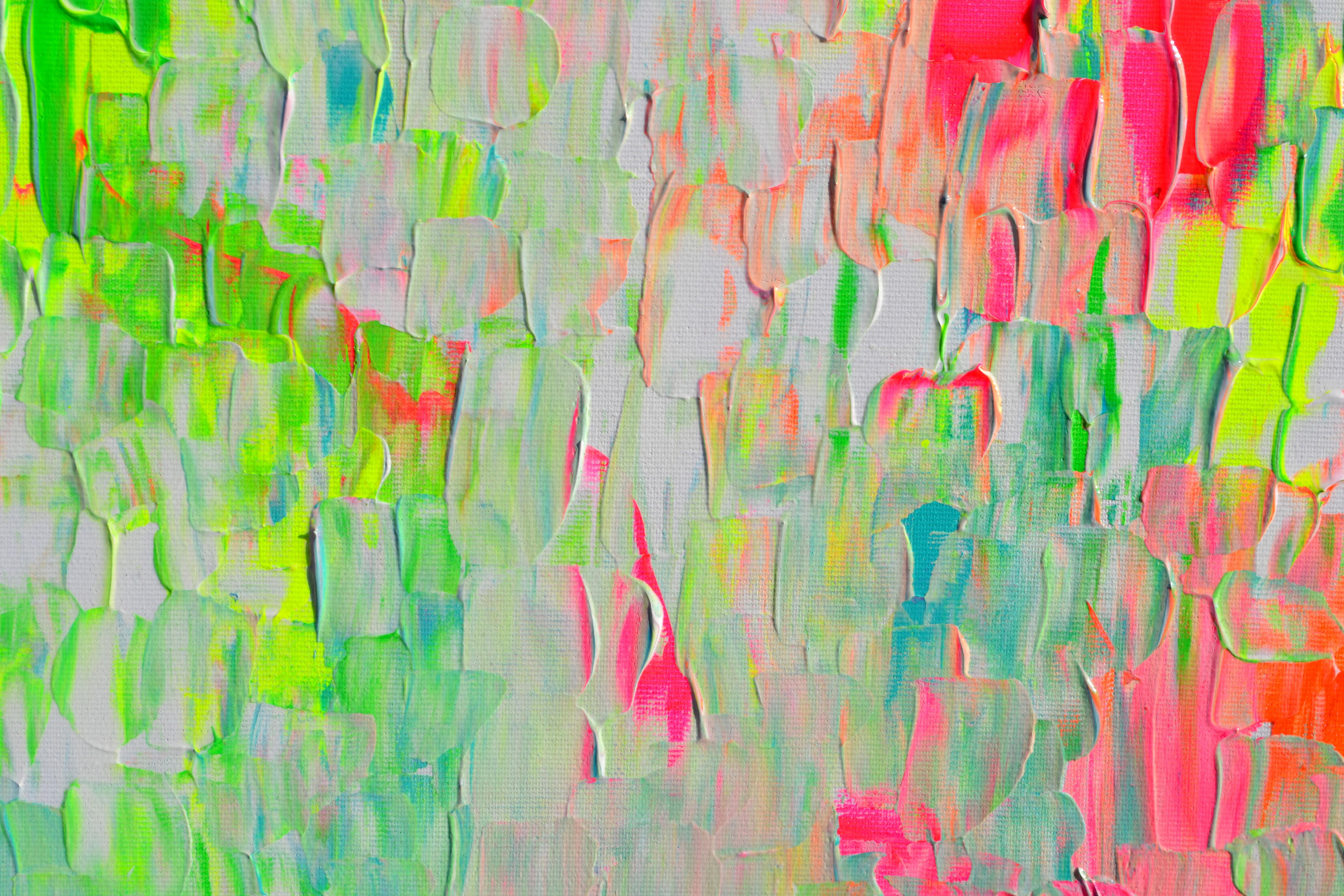 Tranquil 23 XL 80x80x2 cm Big Colorful Painting, Large Vivid Abstract Painting For Sale 6