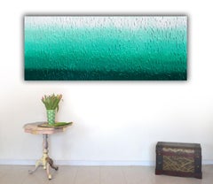 Tranquil Green Gradient Abstract Painting, Acrylic on Canvas, 2010+ Signed