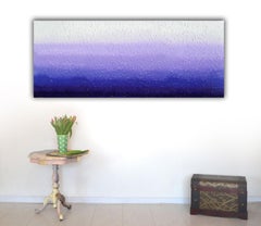 Tranquil - Purple Gradient Large Abstract Textured Relief Pallet Knife Painting