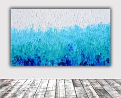 Tranquil XVII - Large Blue Painting, Painting, Acrylic on Canvas