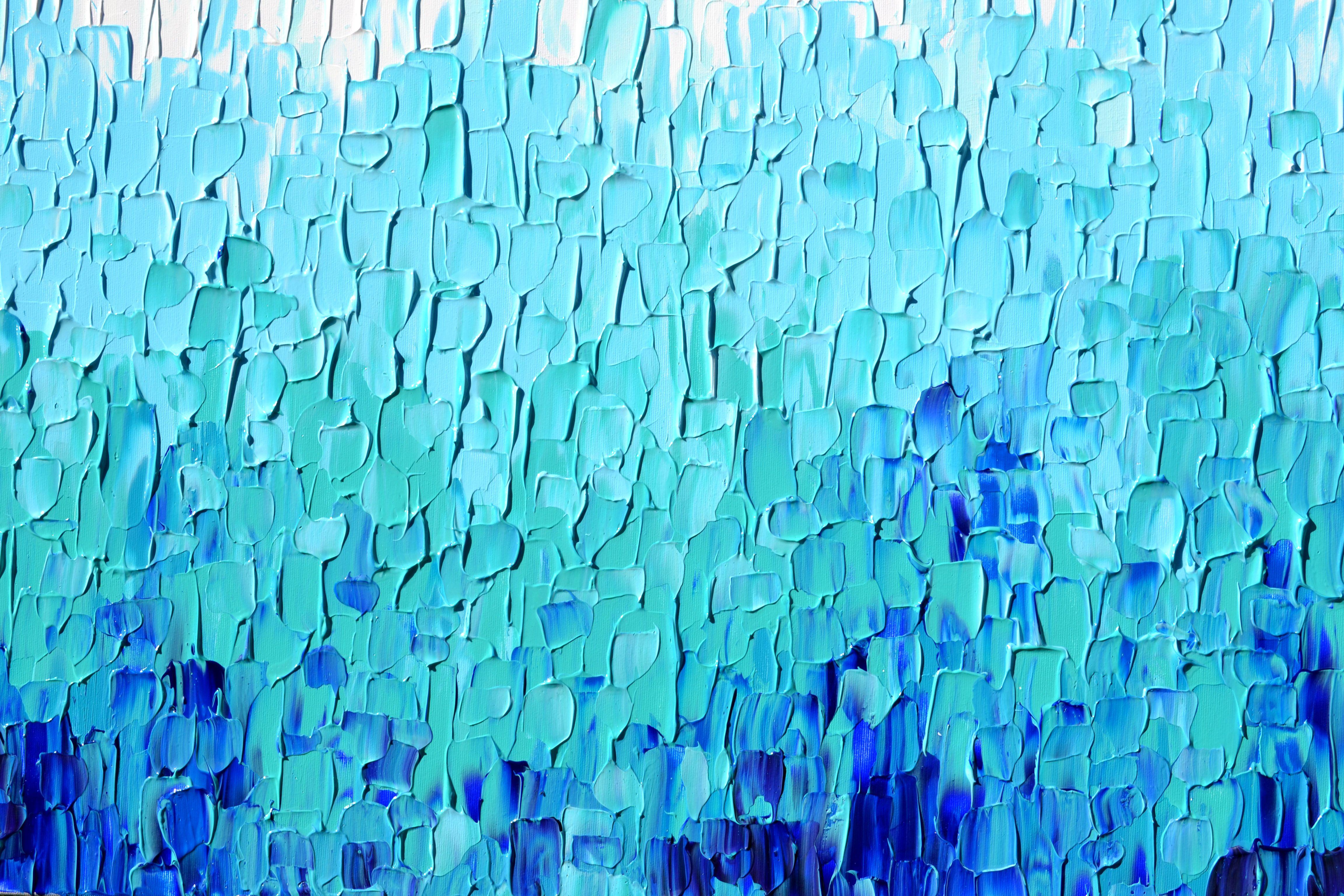 Tranquil XVII - Großes blaues Gemälde, Acryl auf Leinwand (Abstrakt), Painting, von SOOS TIBERIU