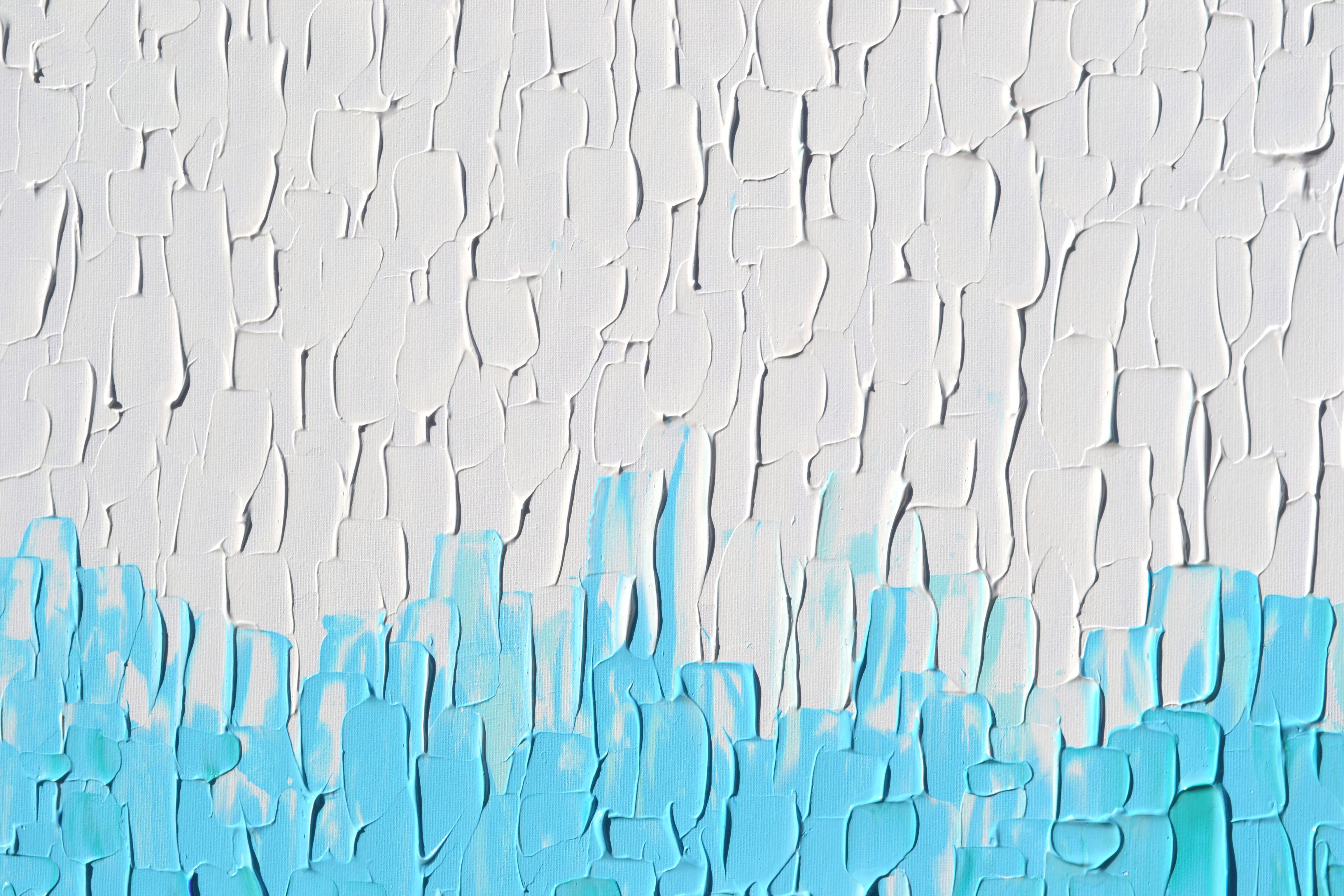 Tranquil XVII - Großes blaues Gemälde, Acryl auf Leinwand (Blau), Abstract Painting, von SOOS TIBERIU