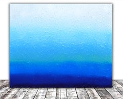 Tranquil XXII Large Abstract Blue Gradient Painting European School Signed 2025