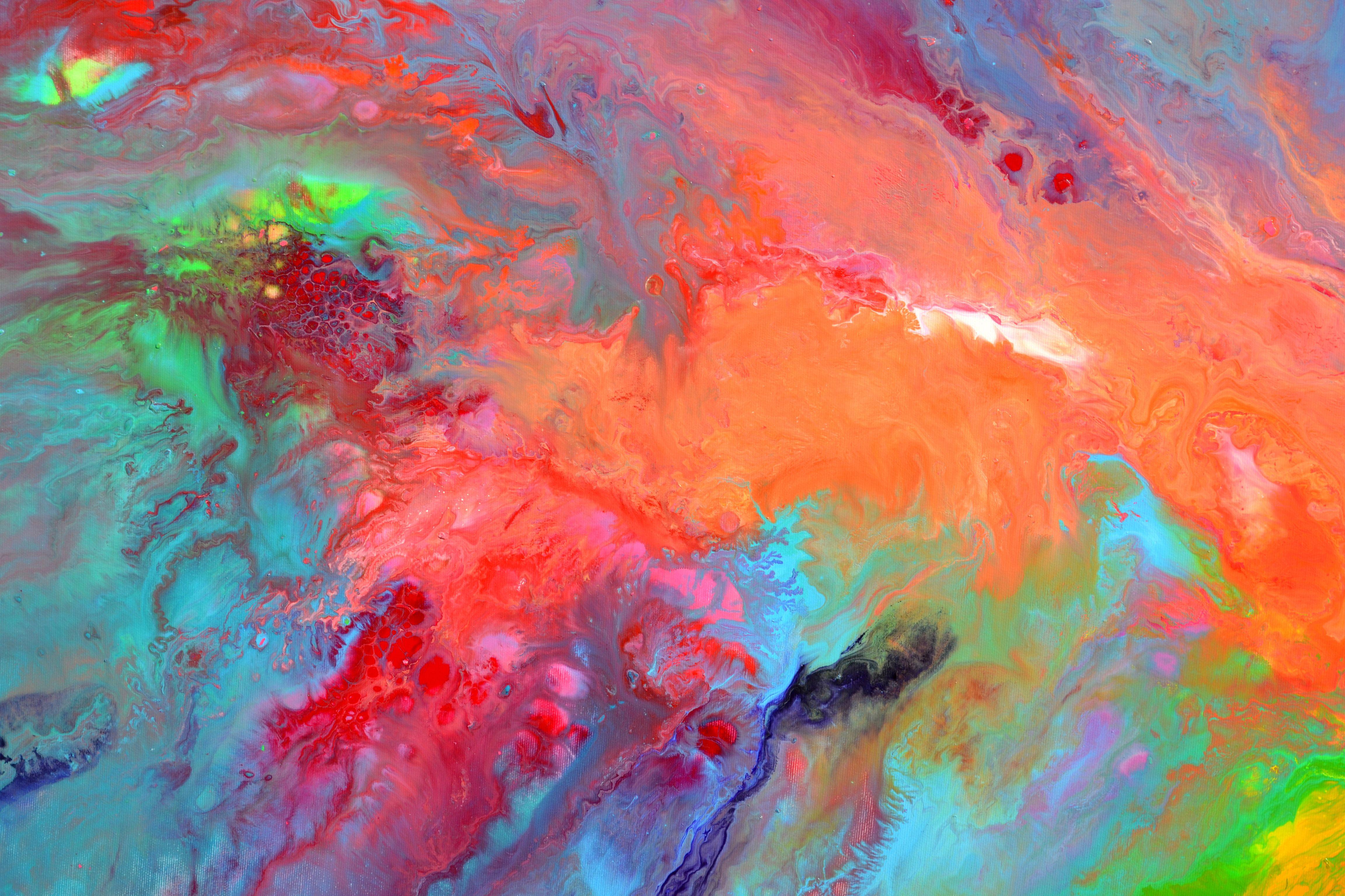 Wasser und Feuer 2, Gemälde, Acryl auf Leinwand (Violett), Abstract Painting, von SOOS TIBERIU