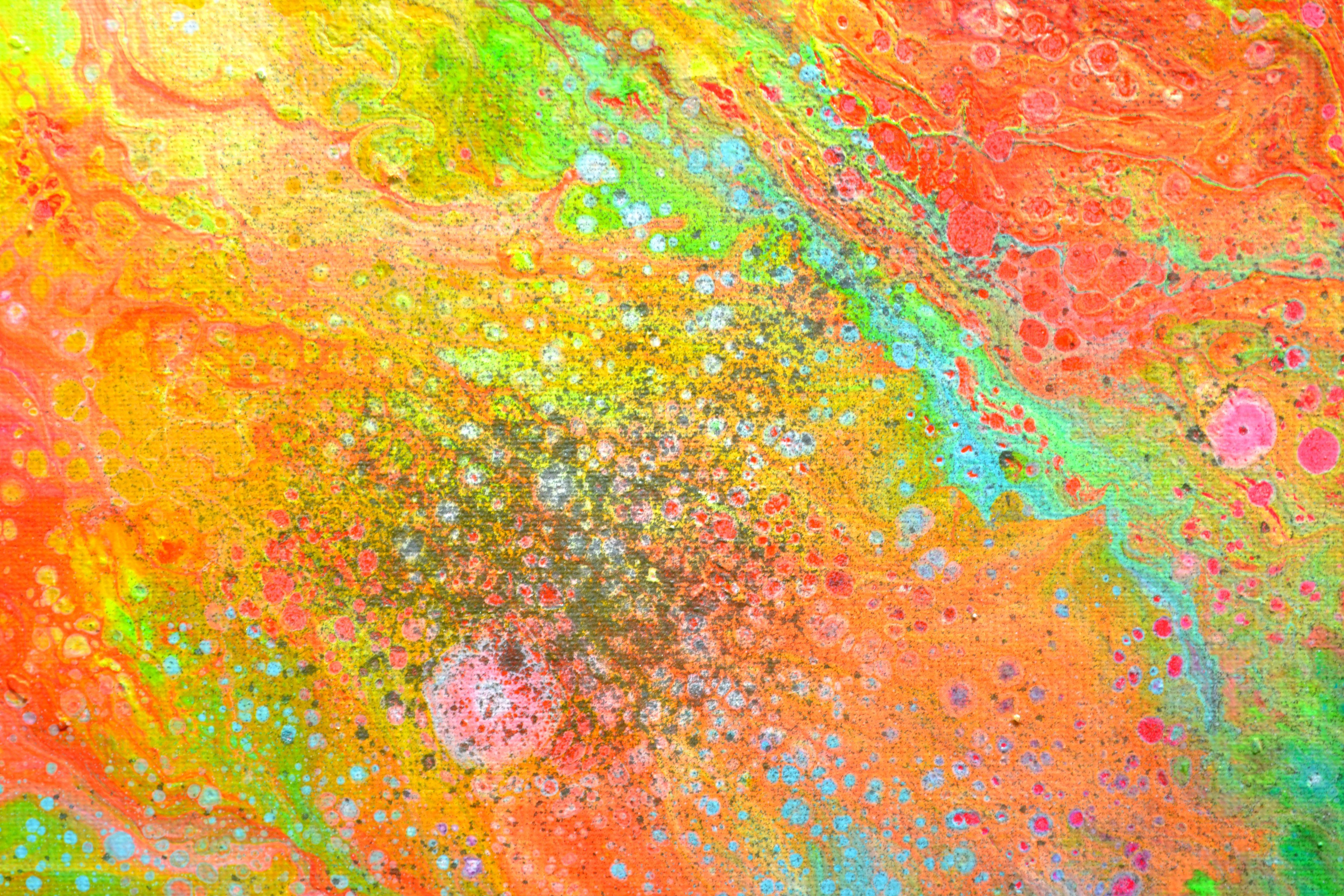 L'acqua incontra il fuoco 3 - Quadro astratto fluido di grandi dimensioni, Pittura, Acrilico su tela - Abstract Painting Marrone di SOOS TIBERIU