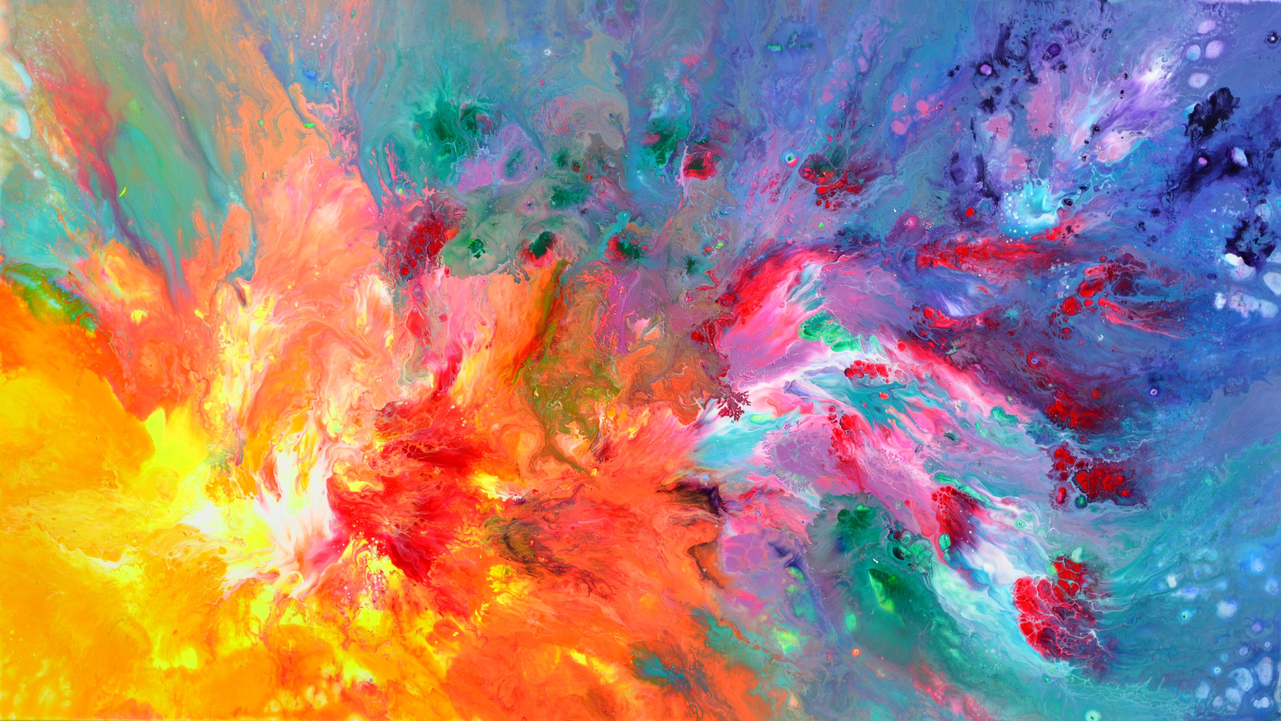SOOS TIBERIU Abstract Painting - Water meets Fire