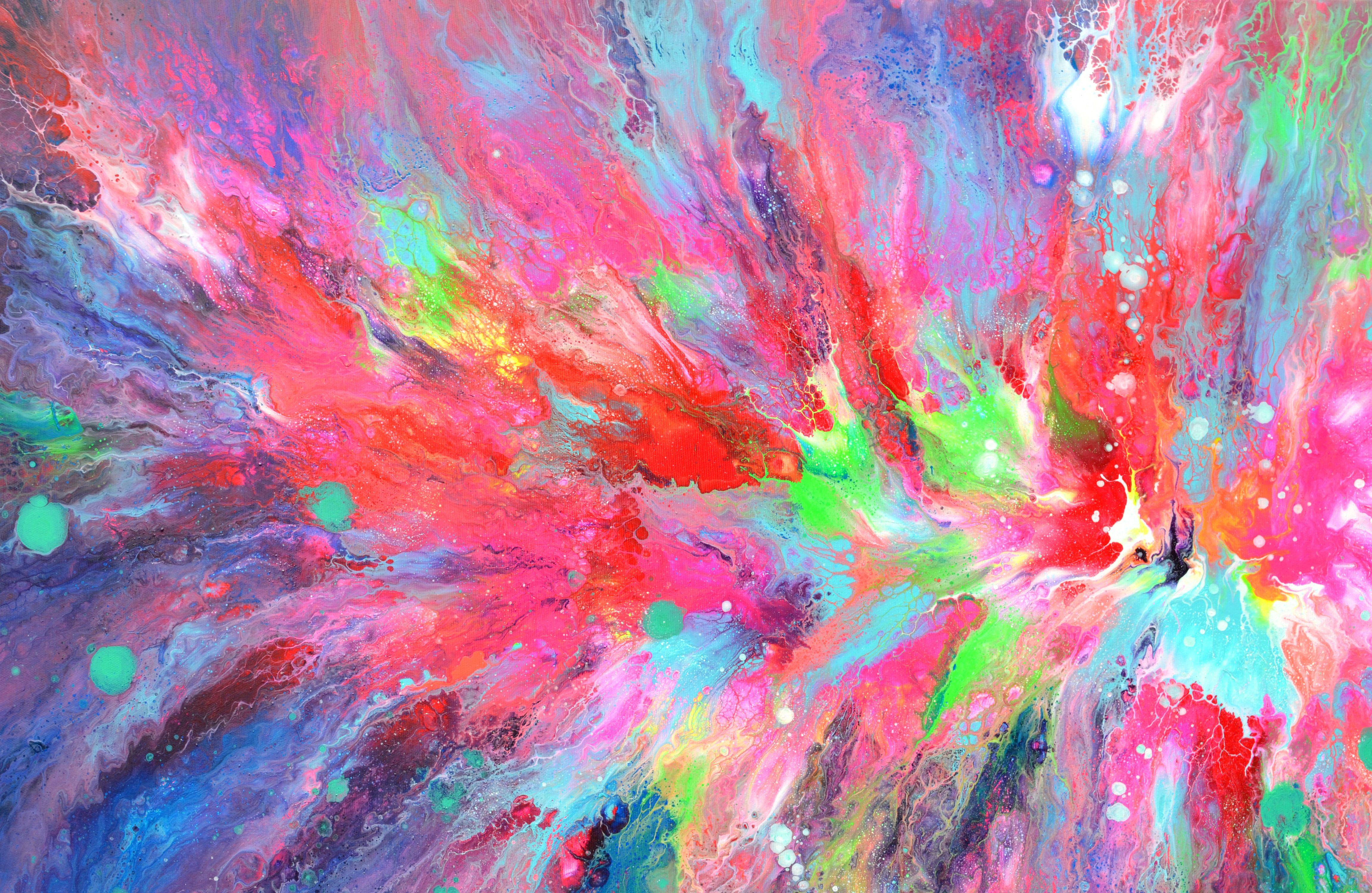 Sussurri del vento, Pittura, Acrilico su tela - Abstract Painting Viola di SOOS TIBERIU
